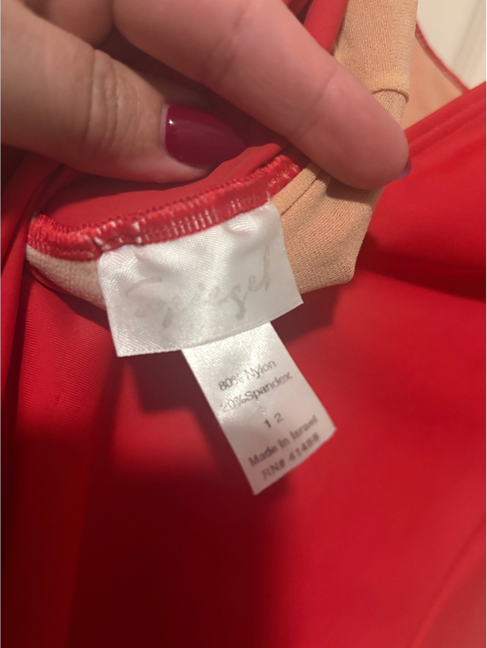 Vintage Spiegel Red American Flag One Piece Swimsuit Patriotic USA Size 12 - Picture 5 of 5
